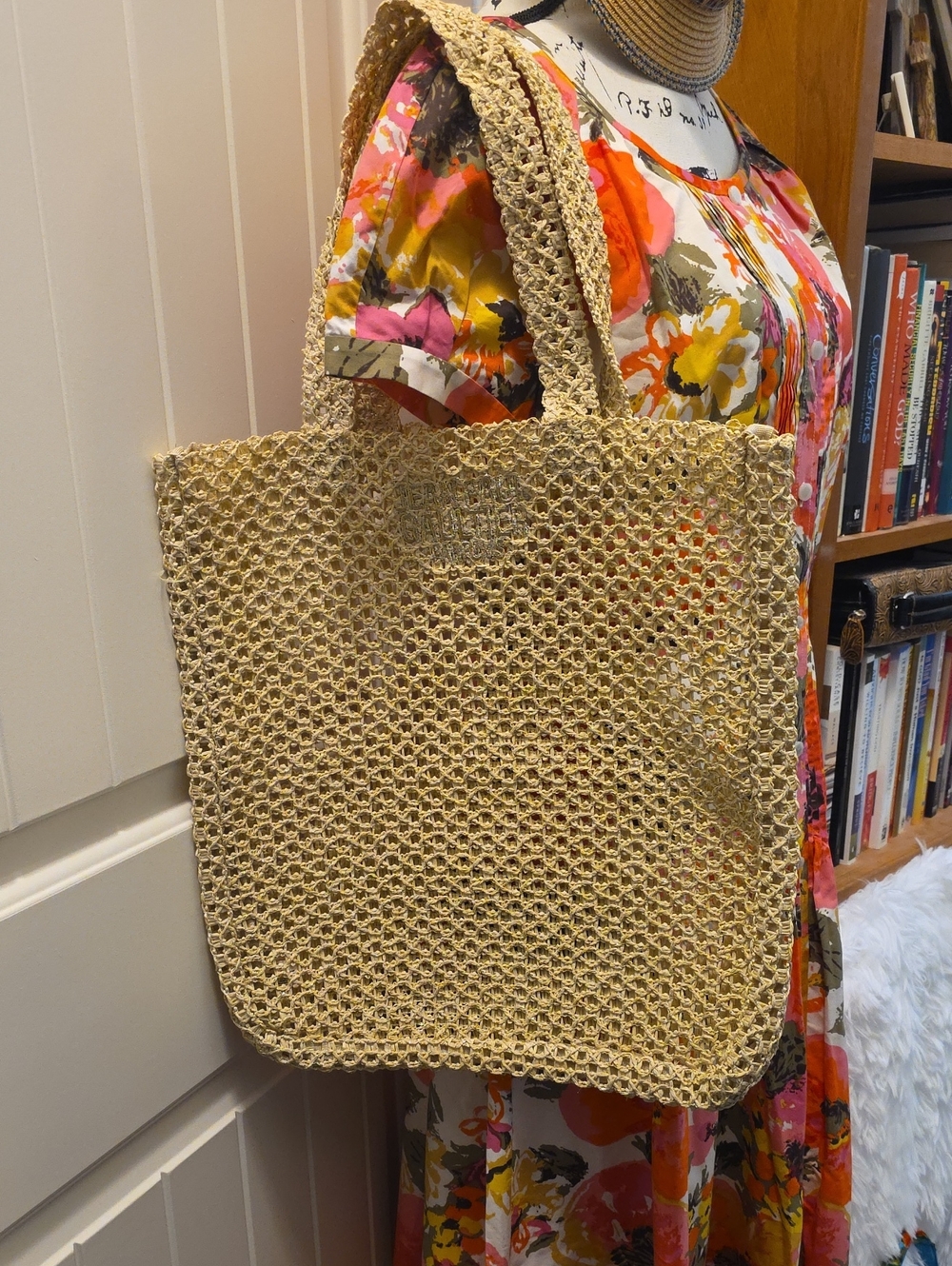 Natural Crochet Straw Tote Bag - Versatile Beach & Market Tote